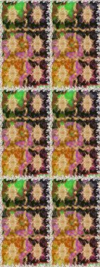 Çiçek deseni. Duvar kâğıdı barok, İspanyol kumaşı. Kusursuz raster arka plan. Kahverengi ve bej renklerde altın elementler. Şekil grafik deseni.