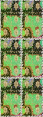 Çiçek deseni. Duvar kâğıdı barok, İspanyol kumaşı. Kusursuz raster arka plan. Kahverengi ve bej renklerde altın elementler. Şekil grafik deseni.