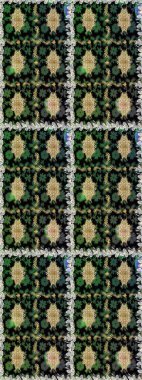 Çiçek deseni. Duvar kâğıdı barok, İspanyol kumaşı. Kusursuz raster arka plan. Kahverengi ve bej renklerde altın elementler. Şekil grafik deseni.