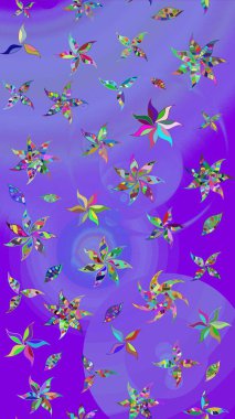 Renkli Bahar Teması eskiz kalıbı. Çiçek deseni. Raster güzel kumaş deseni çiziyor. Düz Çiçek Elementleri Tasarımı.