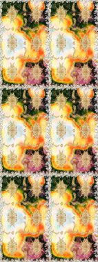 Çiçek deseni. Duvar kâğıdı barok, İspanyol kumaşı. Kusursuz raster arka plan. Kahverengi ve bej renklerde altın elementler. Şekil grafik deseni.