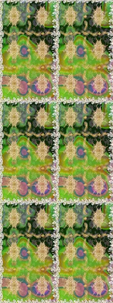 Çiçek deseni. Duvar kâğıdı barok, İspanyol kumaşı. Kusursuz raster arka plan. Kahverengi ve bej renklerde altın elementler. Şekil grafik deseni.