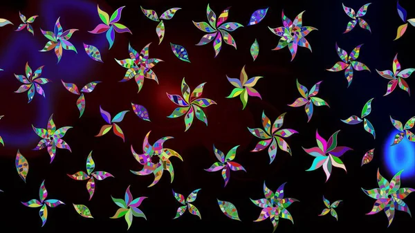 Çiçekli eskiz çizimi. Düz Çiçek Elementleri Tasarımı. Renkli Yaz Temalı eskiz kalıbı. Siyah ve mavi renkte çiçekler.