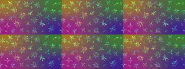 Raster illüstrasyonu. Renkli Bahar Teması eskiz kalıbı. Çiçek deseni. Düz Çiçek Elementleri Tasarımı. Chichi kumaş deseni çiz.