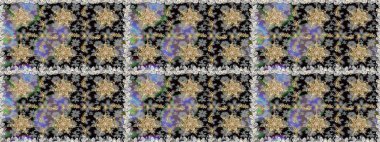 Raster klasik barok çiçeksiz altın desenli. Lüks, kraliyet ve Viktorya dönemi konsepti. Süslü dekorasyon. Gri ve siyah renklerdeki altın desenli altın elementler.