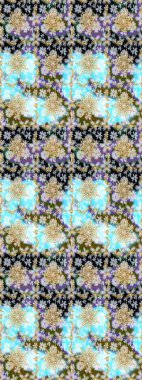 Çiçek deseni. Tarafsız ve mavi renklerde altın elementler. Duvar kâğıdı barok, İspanyol kumaşı. Kusursuz raster arka plan. Şekil grafik deseni.