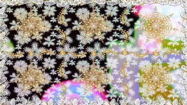 Şam, tasarım için kusursuz desen. Tarafsız ve gri renklerde altın elementli pürüzsüz desen.