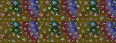 Düz Çiçek Elementleri Tasarımı. Renkli Bahar Teması eskiz kalıbı. Süslü kumaş deseni. Raster illüstrasyonunda çiçek deseni çizimi.