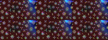 Küçük çiçekteki sevimli çiçek deseni. Güzel karalamalı çiçek desenli çizim. Güzel kumaş deseni. Raster illüstrasyonu.