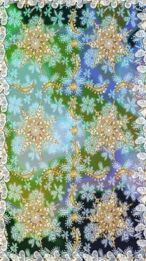 Sembol bayramı, yeni yıl kutlamaları, altın desenler. Tarafsız renklerde altın kar taneleri. Noel altın kar tanesi kusursuz desen. Kış kar dokusu duvar kağıdı.