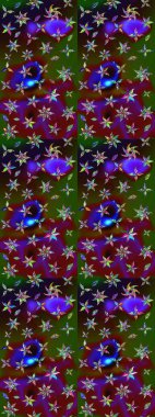 Sanat esinlenir, yeşillendirir, çiçek açar ve arka plan bırakır. Karalama çiçekleri çizim kalıbı. Kahverengi ve yeşil el çizimi desen. Raster deseni.