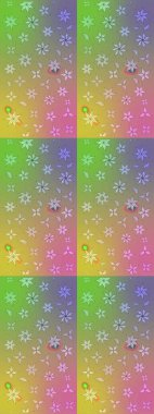 Raster suluboya çiçek deseni, narin çiçekler, nötr ve yeşil çiçekler, tebrik kartı şablonu. Güzel kumaş deseni.