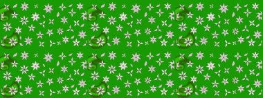 Soyut etnik raster çizim kalıbı. Çiçekler. Vadinin çiçekleri yeşil ve nötr renklerde.