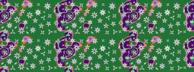 Nazik, narin çiçek arkaplanı. Çiçekli karalama şeklinde Raster çiçek deseni. Yeşil ve nötr renkte çiçekler.