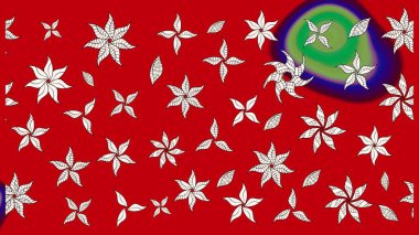 Parlak renkli fantezi çiçekleri, yapraklar, kırmızı ve nötr renklerde tomurcuklar kırmızı ve nötr. Suluboya el çizimi elementli çiçek çizimi deseni.