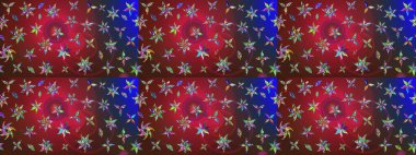 Kibar, bahar çiçekleri kırmızı ve kahverengi renklerde. Raster illüstrasyonu. Raster çiçek desenli ve çiçekli..