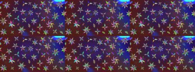 Raster hisseleri. Mor ve mor üzerine çiçekler. Suluboya, elle çizilmiş. Taslak arkaplan deseni.