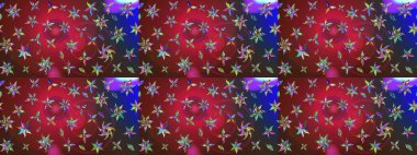 Kırmızı ve kahverengi renkte çiçekler. Renkli Bahar Teması eskiz kalıbı. Düz Çiçek Elementleri Tasarım Raster illüstrasyonu. Çiçek eskiz kalıbı geçmişi.