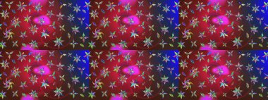 Suluboya, elle çizilmiş. Raster - stok. Vadinin kırmızı ve kahverengi renkli çiçekleri. Taslak arkaplan deseni.