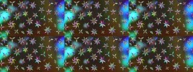 Renkli Bahar Teması eskiz kalıbı. Düz Çiçek Elementleri Tasarımı. Sevimli çiçek raster deseni. Kahverengi ve yeşil renkte çiçekler.