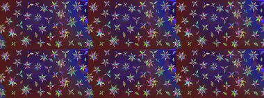 Menekşe ve mor renkli vadi çiçekleri. Raster çiçek desenleri çiziyor..