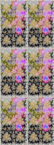 Kusursuz kıvırcık saçlar. Raster altın desen. Doğulu stil altın deseni gri ve nötr renklerle altın elementlerle donatır.