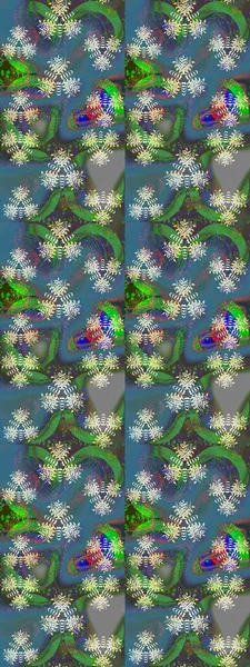 Raster Şirin kumaş deseni. Düz Çiçek Elementleri Tasarımı. Renkli Bahar Teması eskiz kalıbı. Eskiz klasiği.