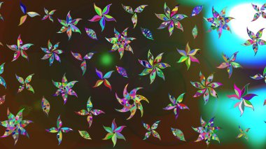 Küçük renkli çiçekler. Çiçekli bahar çiçekleri. Motley illüstrasyonu. Küçük çiçekte güzel bir desen. Moda baskıları için zarif bir şablon.