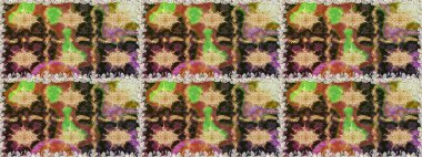 Çiçek deseni. Duvar kâğıdı barok, İspanyol kumaşı. Kusursuz raster arka plan. Kahverengi ve bej renklerde altın elementler. Şekil grafik deseni.