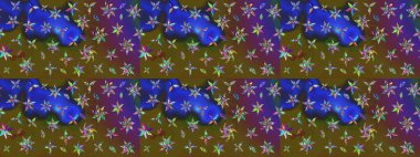 Renkli papatya deseni. Raster illüstrasyonu. Renklerde.