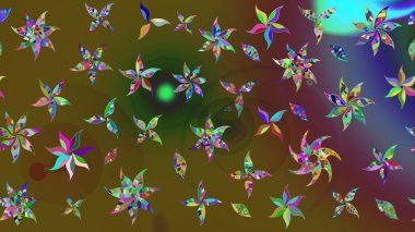 Zarif, parlak ve çiçek desenli tasarım. Raster. Sabıka baskıları, bebek kıyafetleri, duvar kâğıtları, paket kutuları vb..