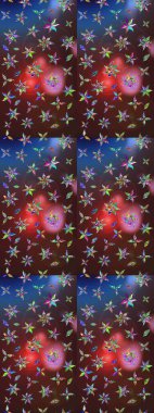 Çiçekli karalama şeklinde Raster çiçek deseni. Nazik, narin çiçek arkaplanı. Kahverengi ve mor renkte çiçekler.