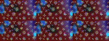 Eskiz arkaplan modeli. Vadinin kırmızı ve kahverengi renkli çiçekleri. Suluboya, elle çizilmiş. Raster - stok.