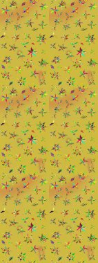 Çiçek deseni. Renkli çiçek çizimi. Şatafatlı bahar bahçesi dokusu. Raster illüstrasyonu. Renkli çiçekler.