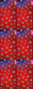 Çiçeksel fantezi tasarımı ve parlak bir arka plan çizimi. Renkli Bahar Teması eskiz kalıbı. Düz Çiçek Elementleri Tasarımı.