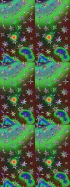 Küçük çaplı çiçeklerdeki basit şirin desenler. Tekstil veya kitap kapakları, imalat, duvar kağıtları, baskı, hediye paketi ve yapıştırma kitabı için çiçek eskizi geçmişi. Raster illüstrasyonu.