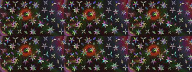 Doodle çiçekler ve dalları, otlar ve çiçekler. Elle çizilmiş. Raster resim. Güzel kumaş deseni.