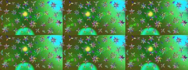 Sevimli çiçek raster deseni. Renkli çiçekler. Sketch Colour Spring Theme eskiz kalıbı. Düz Çiçek Elementleri Tasarımı.