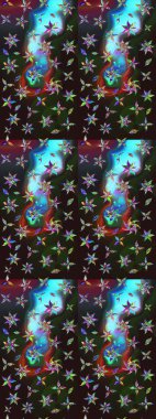 Sınır Kızılderili çiçekli paisley patten. Taslak süsleme izi. Etnik Mandala havlusu. Raster Henna tarzı. Tebrik kartı arkaplanı, boyama kitabı, arkaplan, tekstil için kullanılabilir.