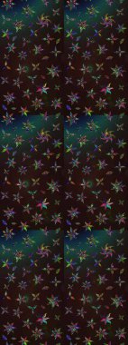 Çiçek desenli çizim. Raster illüstrasyonu. Asya tekstil tarzında. Gri ve kahverengi renkli çiçekler. Renkli Bahar Teması eskiz kalıbı. Düz Çiçek Elementleri Tasarımı.