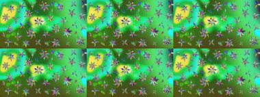 Raster illüstrasyonundaki çiçek desenli çizim. Renkli çiçekler. Renkli Bahar Teması eskiz kalıbı. Düz Çiçek Elementleri Tasarımı.