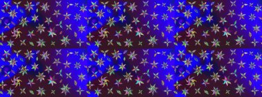 Mavi ve kahverengi renkte çiçekler. Çiçekli karalama şeklinde Raster çiçek deseni. Yumuşak, yaz çiçekli arka plan.