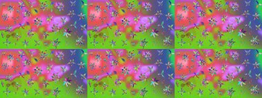 Süslü kumaş deseni. Raster deseni. Çiçekli çiçek deseni, suluboya..