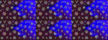 Modern, kahverengi ve mavi raster arka plan duvar kağıdı çizimi, klasik çizgili desenli desenli çiçekler, çiçekli süsler. Çiçekli el çizimi çizimi deseni.