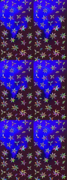 Modern, kahverengi ve mavi raster arka plan duvar kağıdı çizimi, klasik çizgili desenli desenli çiçekler, çiçekli süsler. Çiçekli el çizimi çizimi deseni.