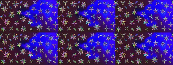 Modern, kahverengi ve mavi raster arka plan duvar kağıdı çizimi, klasik çizgili desenli desenli çiçekler, çiçekli süsler. Çiçekli el çizimi çizimi deseni.