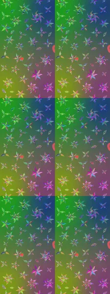 Yeşil ve mavi renkte çiçekler. Renkli yeşil ve mavi çizim kalıpları. Elle çizilmiş sonbahar çiçeği deseni. Doodle tarzı. Tekstil ve kapak tasarımı için mükemmel.