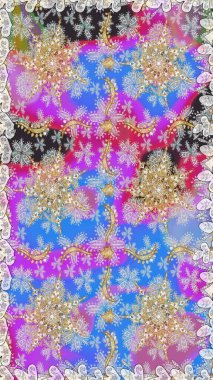 Kusursuz altın desen. Tarafsız ve gri renklerdeki altın desenli altın elementler. Raster doğulu süsü.