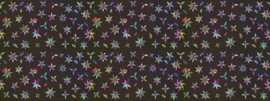 Raster illüstrasyonundaki çiçek desenli çizim. Suluboya tarzında gri ve kahverengi renkte çiçekler.