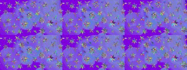 Renkli Bahar Teması eskiz kalıbı. Raster illüstrasyonundaki çiçek desenli çizim. Düz Çiçek Elementleri Tasarımı. Mor ve mavi renkte çiçekler.